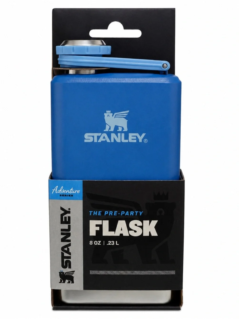 Stanley Bright Blue Stainless Hip Flask with Light Blue Cap